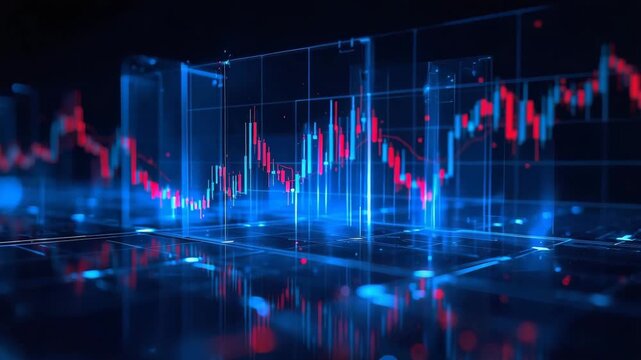 Navigating Financial Data: An abstract representation of stock market fluctuations, showcasing the volatile nature of financial data with dynamic, glowing lines.