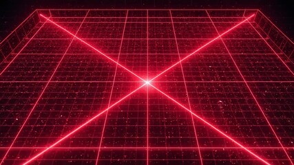 Red Grid Lines: An intricate network of red lines forms a captivating grid pattern, radiating from a central point, symbolizing connection and information.