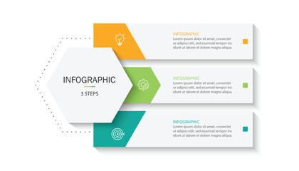 Business infographic template. 3 Step timeline journey. Process diagram, Infographic elements vector illustration.