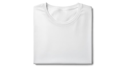 Plain white tshirt folded neatly isolated on white background