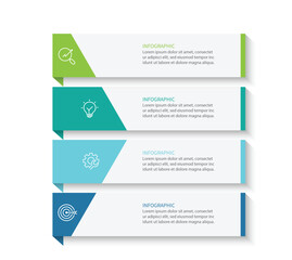 Business infographic template. 4 Step timeline journey. Process diagram, Infographic elements vector illustration.