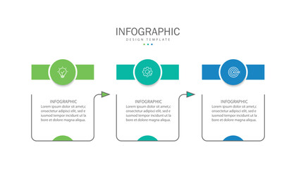 Vector infographic label template with icons. 3 options or steps. Infographics for business concept.
