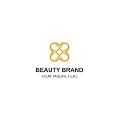 Luxury Intertwined Beauty Brand Logo Design with Creative Illustration