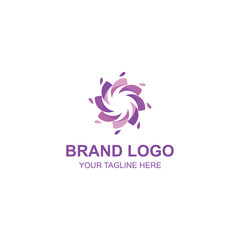 Abstract Floral Swirl Brand Logo Design with Creative Illustration