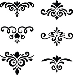 Classic decorative scrollwork ornament set, elegant vintage designs