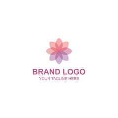 Minimalist Overlapping Flower Brand Logo Design with Creative Illustration
