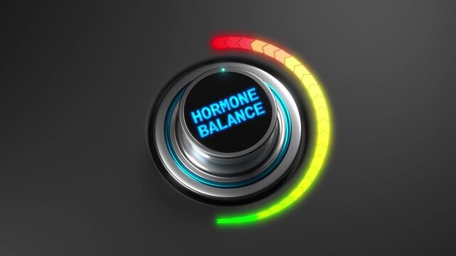 Hormone Balance Level animation on color dial from green to red