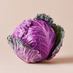 Obraz premium vibrant purple cabbage on a white background