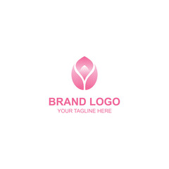 Elegant Flower Bud Brand Logo Design with Creative Illustration