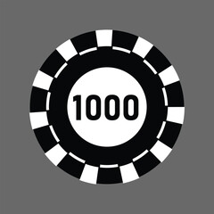 Poker chips icons vector set. Casino poker chip symbol. Gamble graphic elements collection. Gambling coins, tokens with card signs, poker chips.