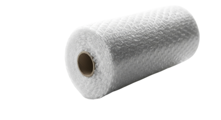 Roll of bubble wrap isolated on a transparent background   for packaging materials  