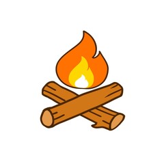 fire in a wooden box