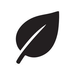Stylized black leaf icon for nature, ecology, and environment design