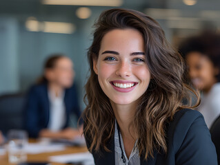 professional woman in formal attire participating in a
