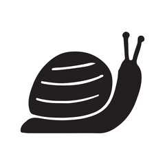 Minimalist snail silhouette icon vector graphic illustration design