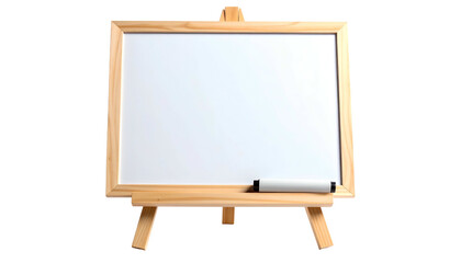 Small easel holding a blank whiteboard and marker