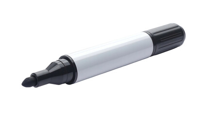 Black marker with white body and black cap on black background