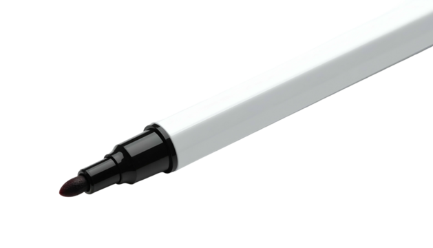 Close-up of a red-tipped white marker against black backdrop