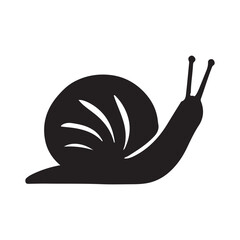Snail silhouette icon graphic on white background illustration