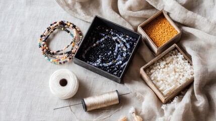Artistic jewelry making: beads, bracelets, and tools for creative crafting projects