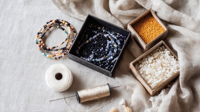 Artistic jewelry making: beads, bracelets, and tools for creative crafting projects