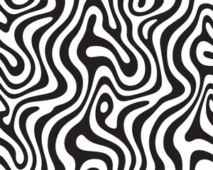 Abstract Black and White Liquid Wavy Pattern Background