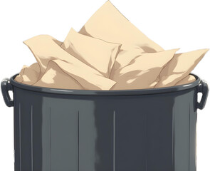 trash can with paper