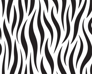 Seamless Black and White Zebra Stripe Animal Pattern