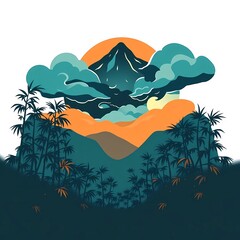 template with an abstract and minimalist bamboo forest theme, to match the bamboo forest theme,Generativev AI