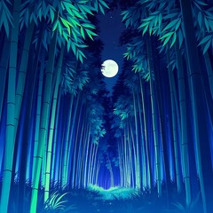 template with an abstract and minimalist bamboo forest theme, to match the bamboo forest theme,Generativev AI