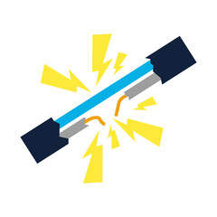 Damaged electrical cable wire illustration sign icon design vector