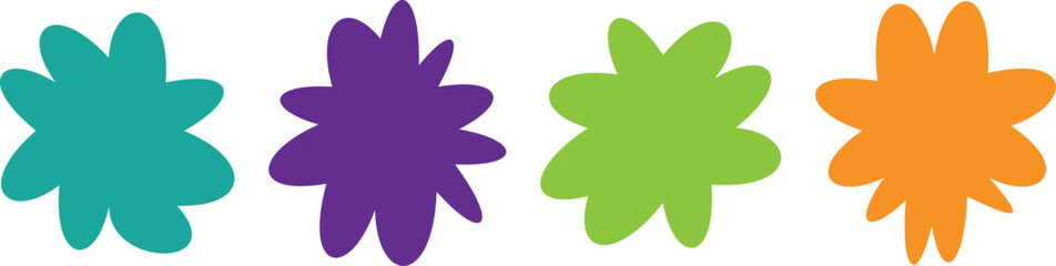 Retro Floral Frame – Geometric Flower Vector Set with Vintage Style, Ornamental Texture, and Nature-Inspired Label or Tag Design