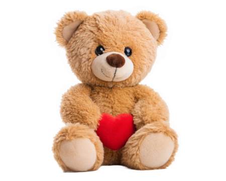 cute Teddy Bear doll, on transparent background