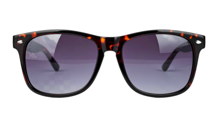 Tortoiseshell framed sunglasses with gradient gray lenses