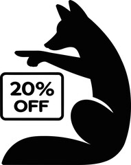 A black and white image showing a sale promotion with a discount offer