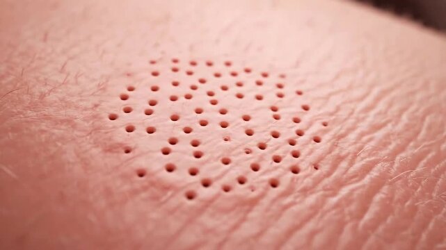 Close Up Video of Human Skin with Folliculitis Depicting Skin Health and Dermatological Conditions Featuring Pores Skin Texture