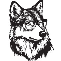 wolf head vector