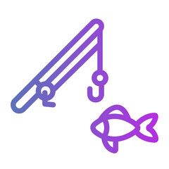 fishing rod Gradient icon