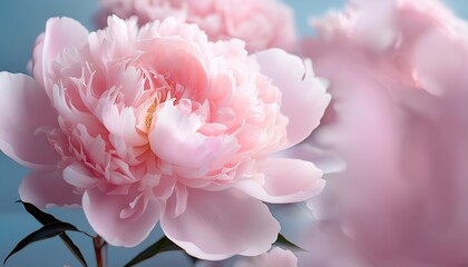 Fototapeta premium pink peony in pastel delicate colors close up