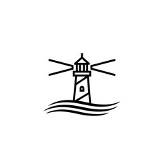 Minimalist Lighthouse Icon Symbolizing Guidance and Safety at Sea.