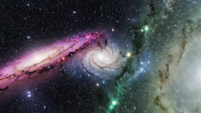 Dynamic Hyperspace Flight Towards the Luminous Center of a Swirling Spiral Galaxy