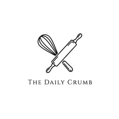 Minimalist baking utensils logo for The Daily Crumb brand.