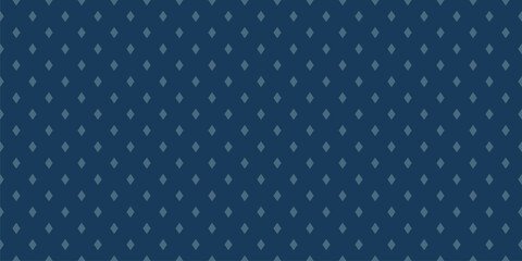 Fototapeta na wymiar Simple vector minimalist seamless pattern with small diamonds, tiny rhombuses. Classic minimal vintage background. Abstract texture in dark blue color. Stylish repeated geometric design for decor