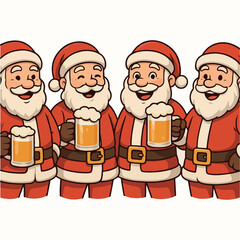 Santa claus enjoy a glass of beer