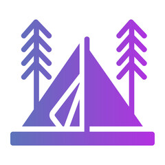 camping tent Gradient icon