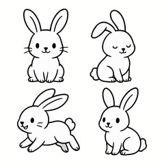 Set of easter rabbits