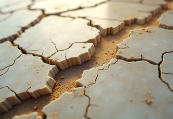 Dry Earth: An overhead shot captures parched earth cracked from drought, revealing the parched and arid underlayer below.