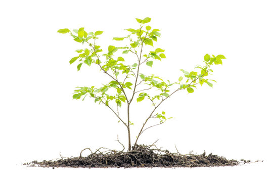 Light green sapling with thin trunk
