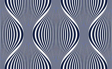 Vertical wavy lined shapes seamless pattern, vector stripy curves classic repeat ornament, wave lines tiling wallpaper.