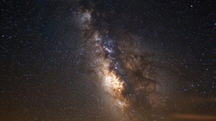 Fototapeta premium The Galactic Center of the Milky Way in a Stunning Starry Night View